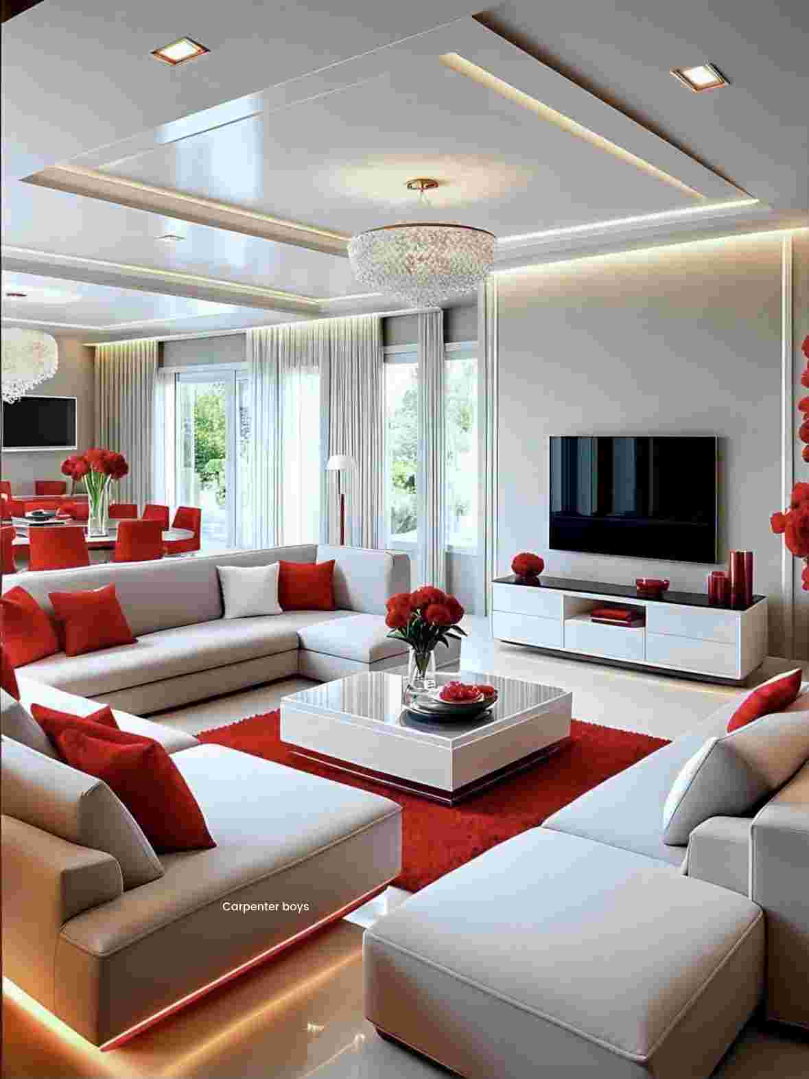 1. جبس بورد صالات مودرن وبسيط